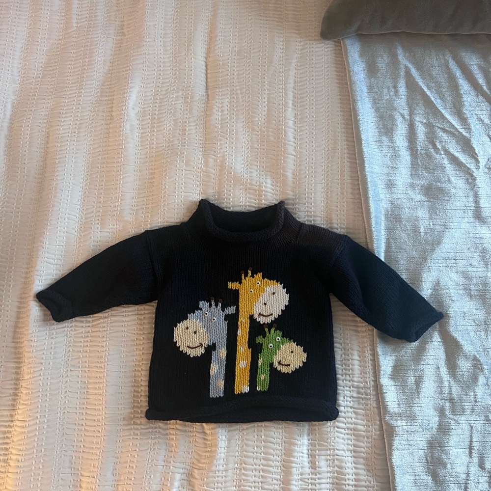 Pocket Full of Posies Sweater with Giraffe Design